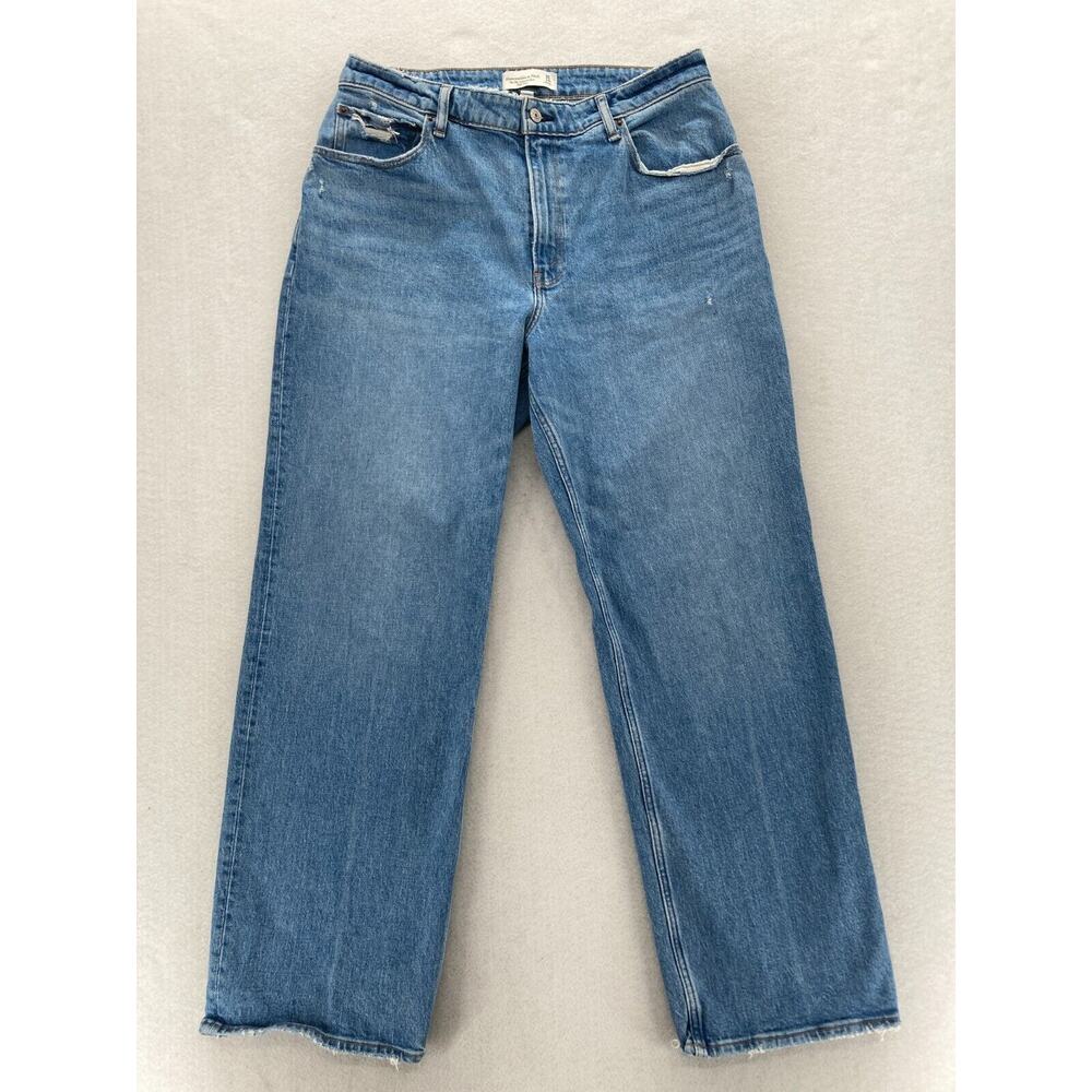 Abercrombie & Fitch Curve Love Jeans Women's 32/14 90s Relaxed Straight Blue Y2K